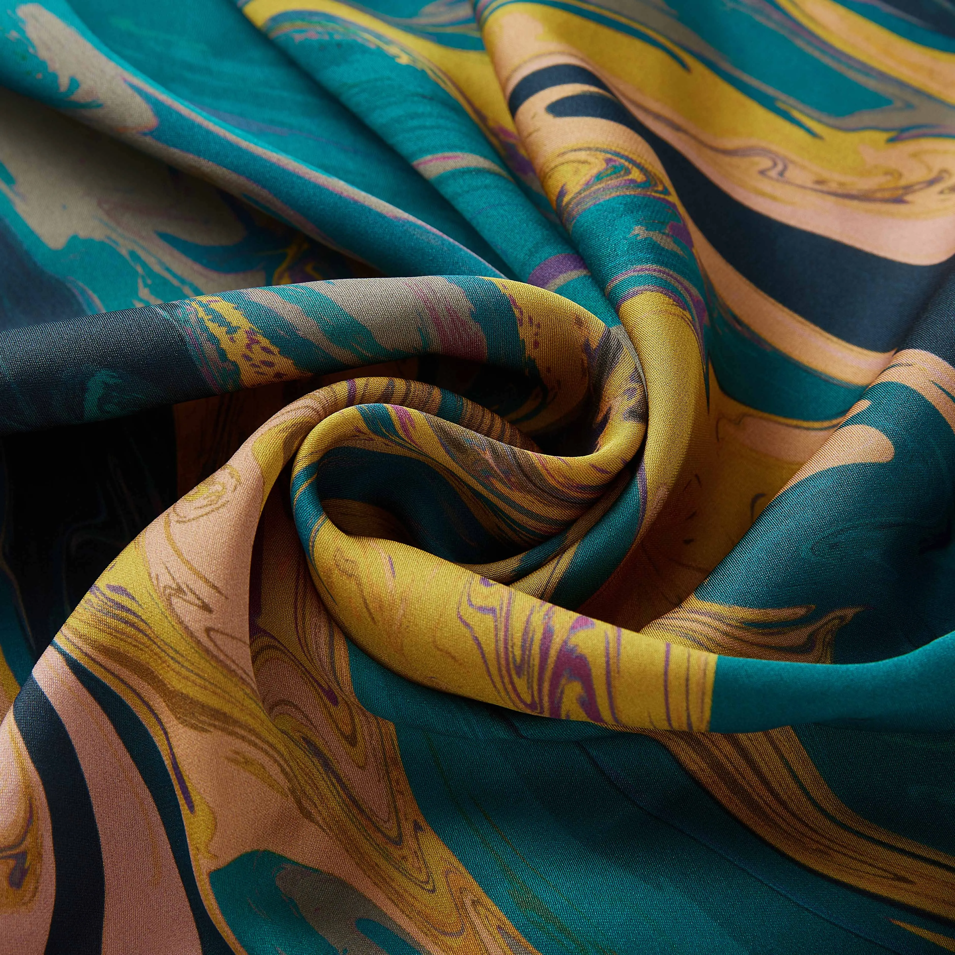 Custom digital print NO MOQ 91% Silk 9% spandex Georgette charm use pure mulberry silk fabric for dresses