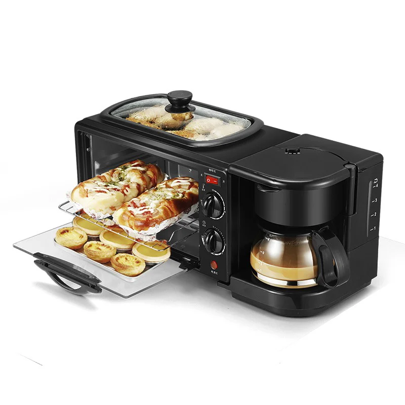 Automatic Electric 3 in 1 Household Oven Coffee Maker Frying Pan Sandwich Maker, 3 in 1 Breakfast Makers