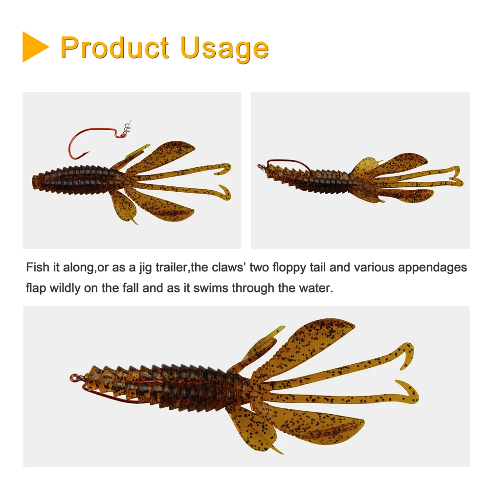 6Pcs 10cm 11.7g Shrimp Soft Baits Fishing Lures Wobblers Crankbaits For Carp Fishing Lobster Worm Bait Fishing Tackle