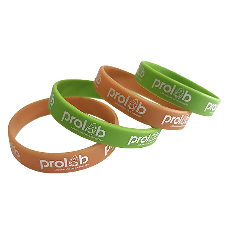 
Fashion decorative silicone bracelet orange color Rubber wristbands custom logo 