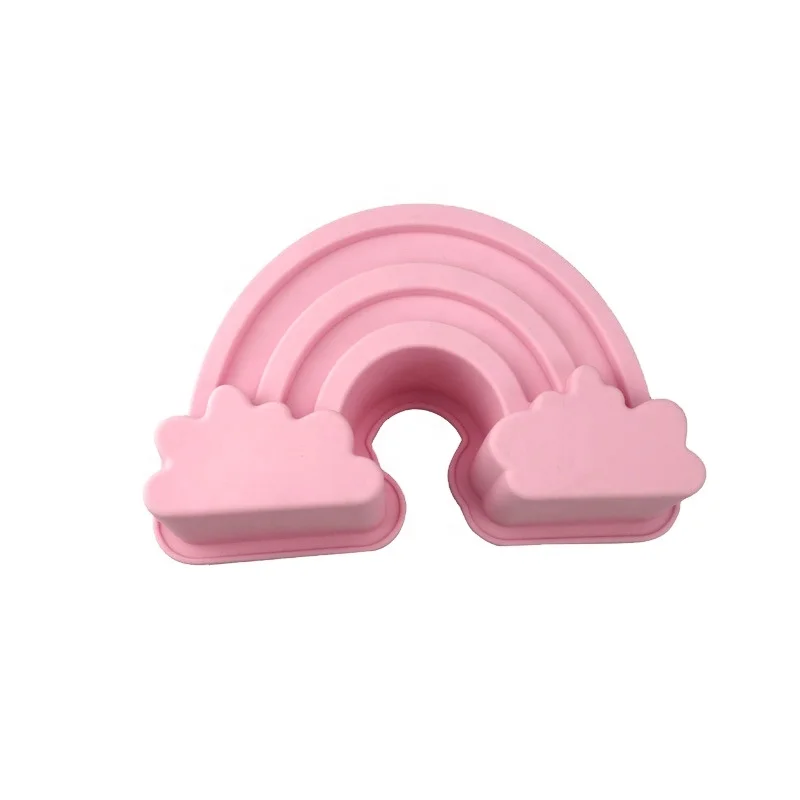 
No.1 Factory selling Silicone cake mold rain bow DIY cakes baking tools handmade soap mold 