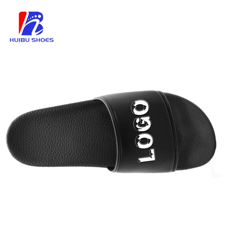 
Eco-friendly Low MOQ Custom Slippers Sandals Outdoor Black Plain Slides 