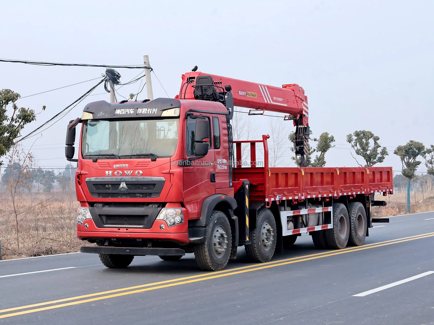 SHENBAI Sinotruk Howo Truck Mounted Crane Manipulator Lifting Equipment 10Ton Boom Truck  Crane