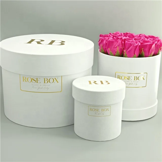 Custom made golden glitter round bouquet rose boxes, flower boxes, hat box