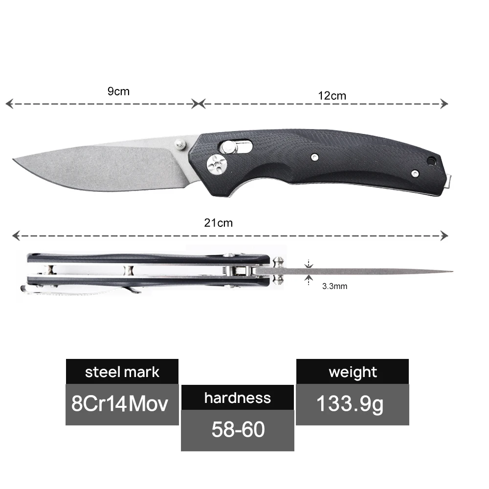 OEM/ODM custom Outdoor EDC G10 Handle Survival Knives Hunting Camping Pocket Folding Knife knifes couteau pliant