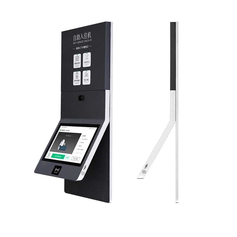 Cheap 32 inch strand capacitive touch screen barcode scanner with Thermal Printer self service kiosk
