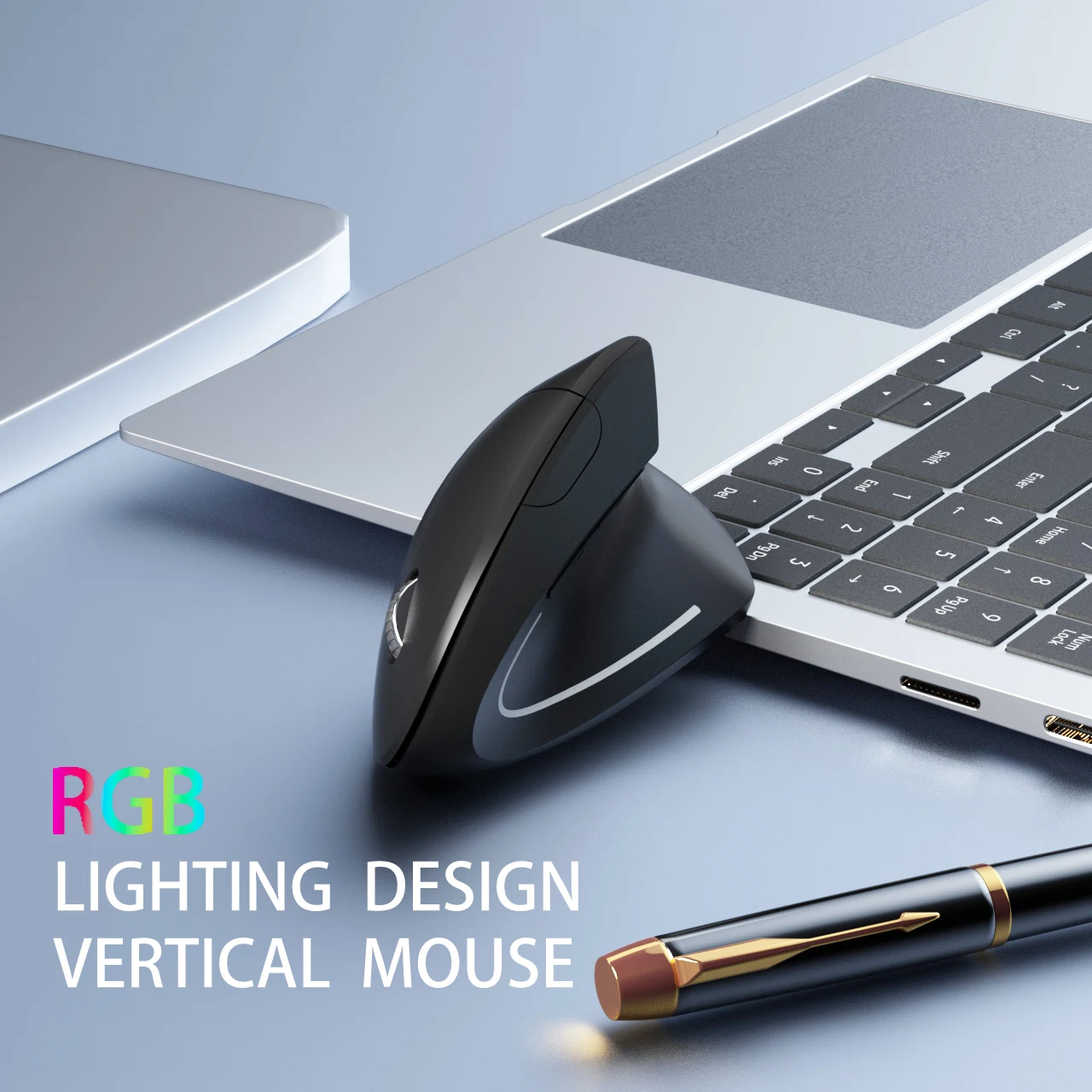 Rechargeable Vertical Mouse 2.4G USB Receiver Mute Graphics Designer Dedicated Game Computer Ergonomic Engineering Mouse