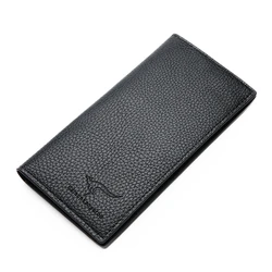 Slim Minimalist Long Soft Embossed Waterproof Portable PU Leather Blocking Card Holder Purse Men Wallet