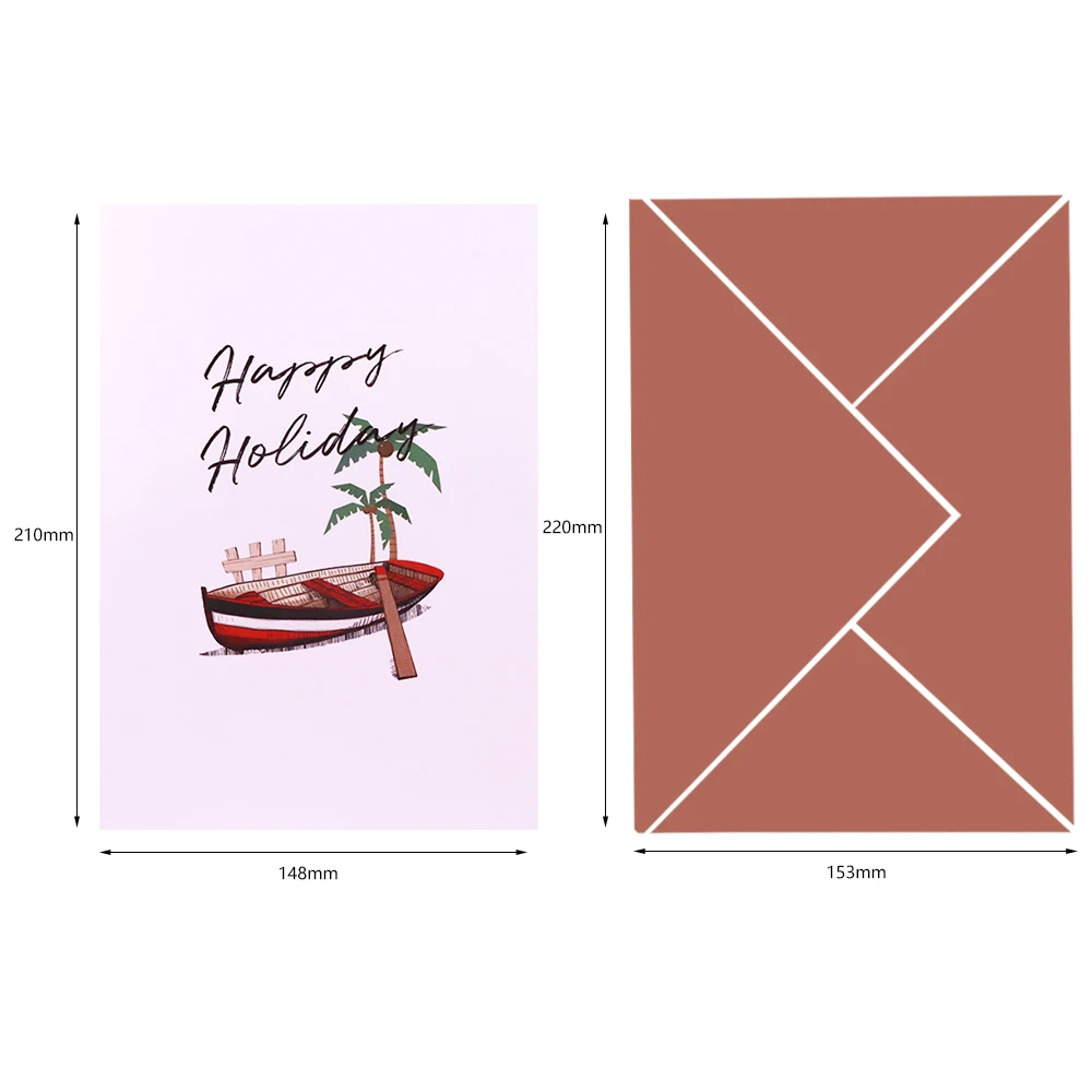 Winpsheng Personalized funny birthday gift pop up card wishes card boat 3d pop up card