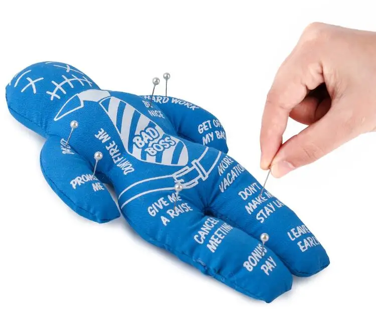 
2020 New Witch Curse doll Bad Boss Voodoo Doll with Six PinsGag Gift Joke for Employees 