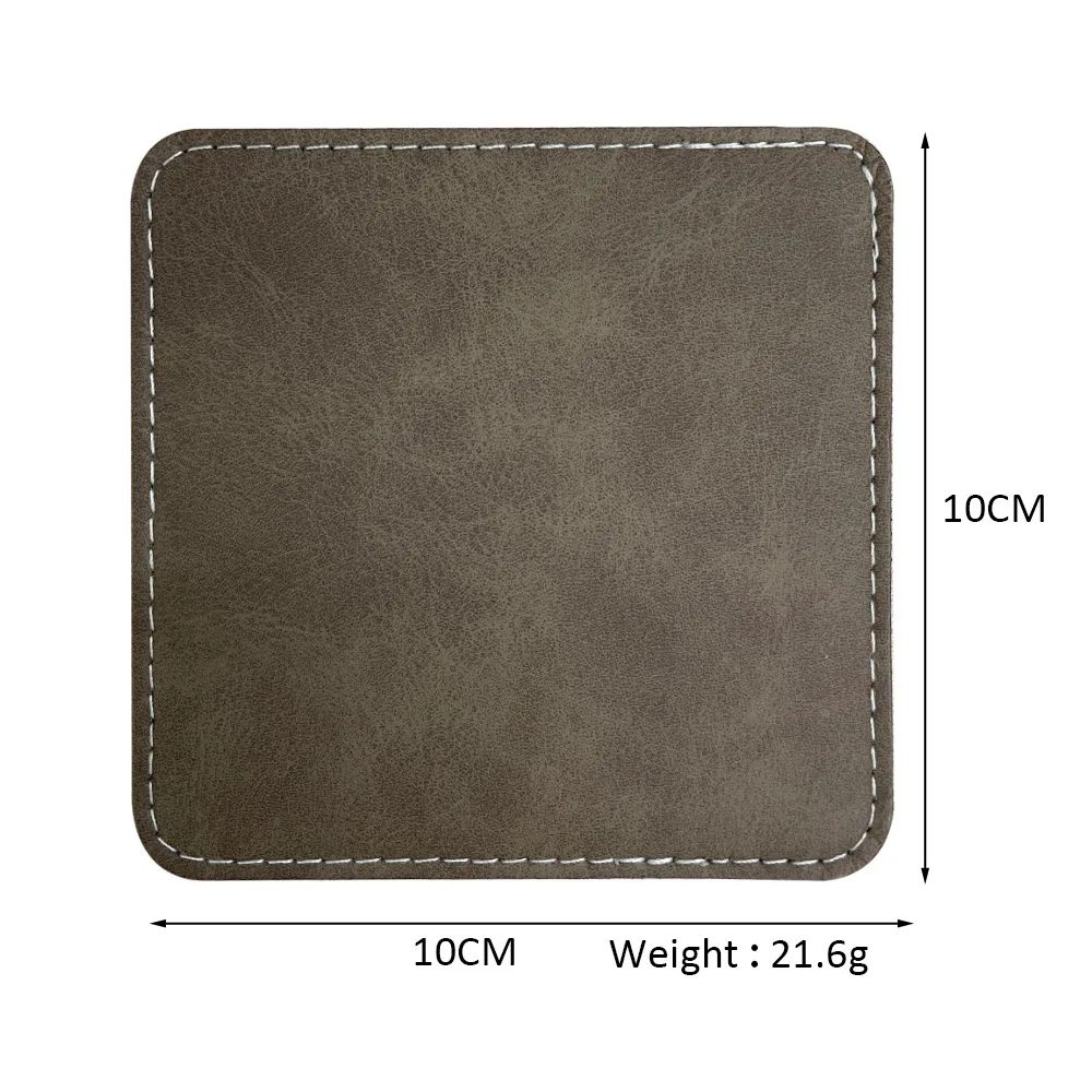 Heat Transfer PU Leather Coffee Tea Cup Coaster Round Square Coaster Sublimation Blank Bowl Placemat Cup Coaster Insulation Mat
