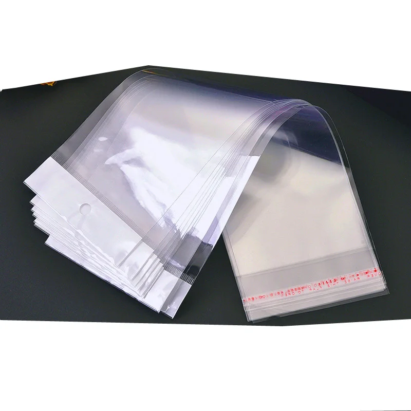 plastic OPP/CPP bags for clothing packing Clear OPP packing bags with header and self adhesive