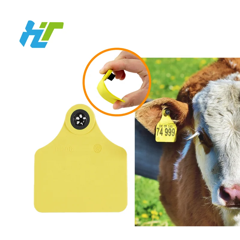 UHF E-006 животных, Электронная ТПУ, RFID, Ушная бирка для крупного рогатого скота по индивидуальному заказу