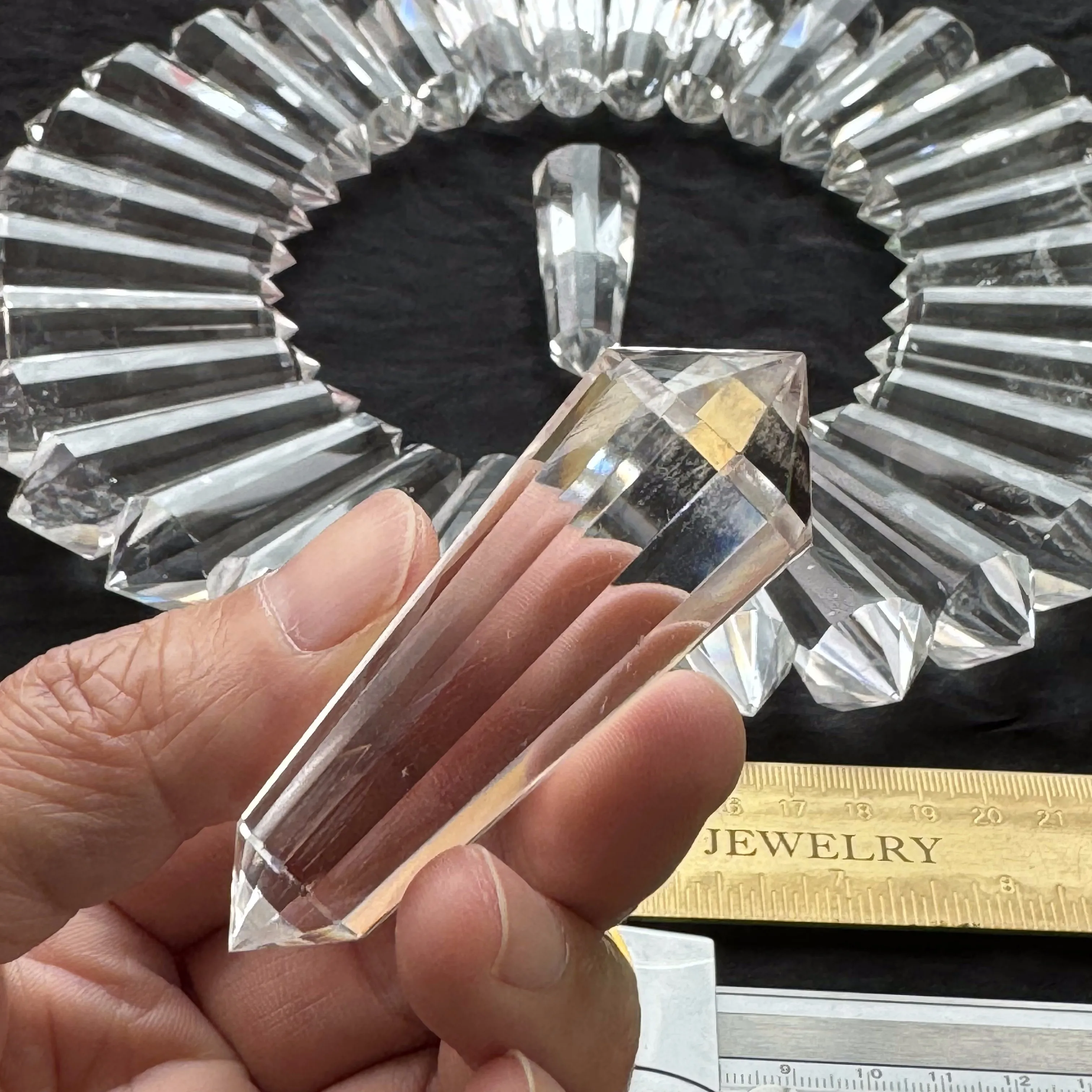 12 Sides Natural Blue Angel Feathers CRYSTAL wand Point VOGEL STYLE Double Terminated for Reiki healing Crystal Vogel