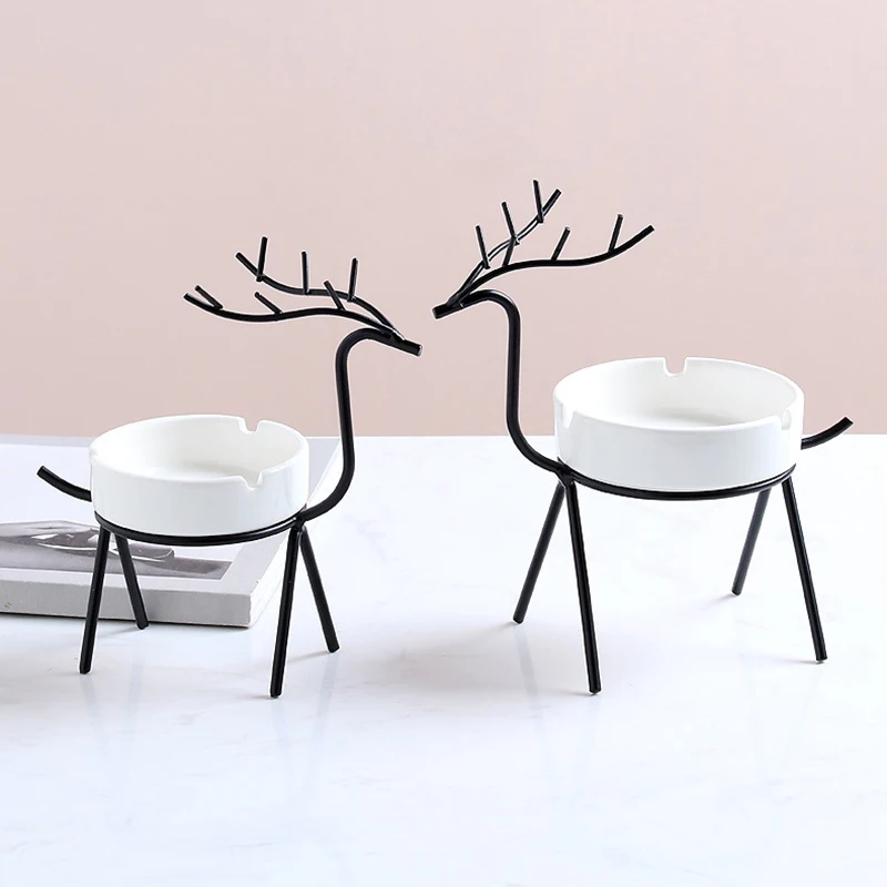 
Personalized hotel bar office home white cigar ashtray custom logo ceramic ashtray 