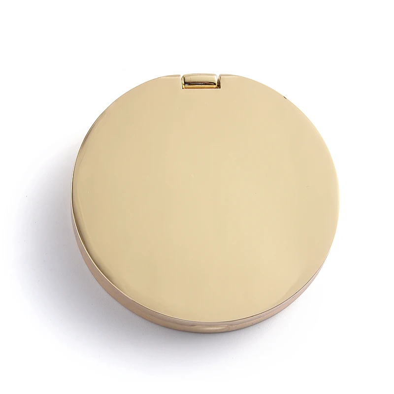 Souvenir Double Sided Customized Logo Metal Pocket Mirror Round Gold Make up Compact Mirror