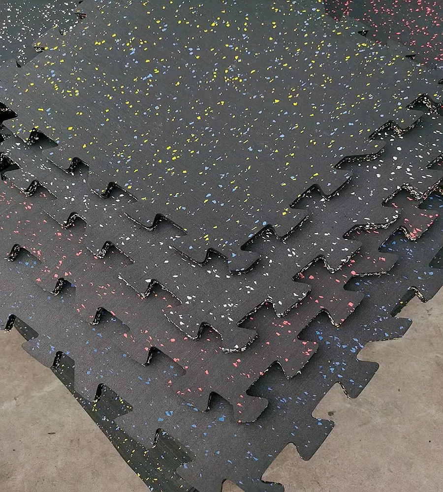 Dinuo Professional Gym Fitness Rubber Gym floor Rubber EPDM Mat Puzzle Rubber Mat 100*100cm