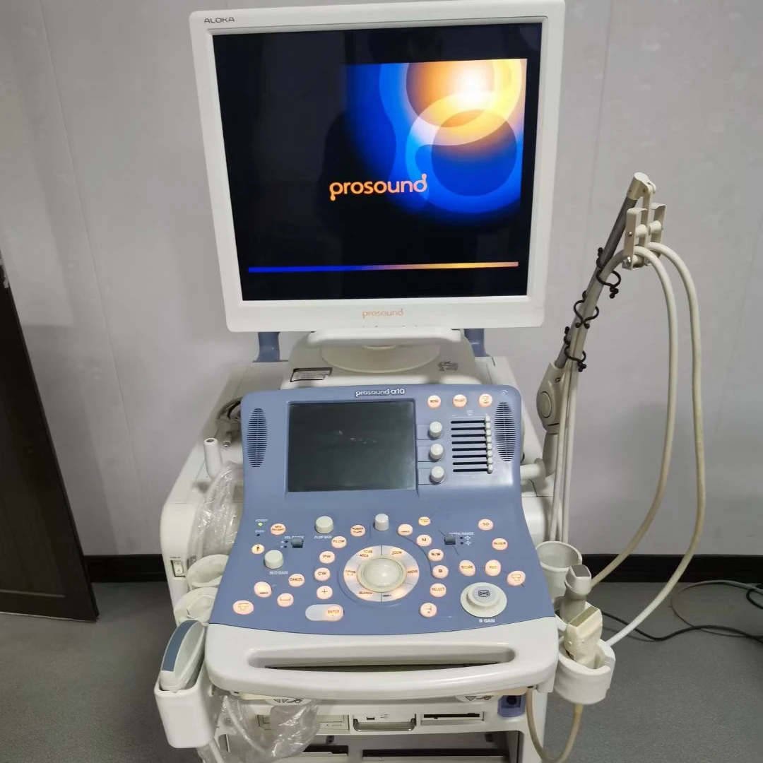 Fairly used Aloka Prosound A10 color doppler with 3 probes
