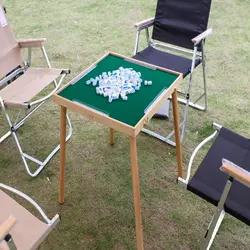 Outdoor Multifunctional Portable Folding Mahjong Table Party Event Banquet Foldable Wooden Mahjong Table