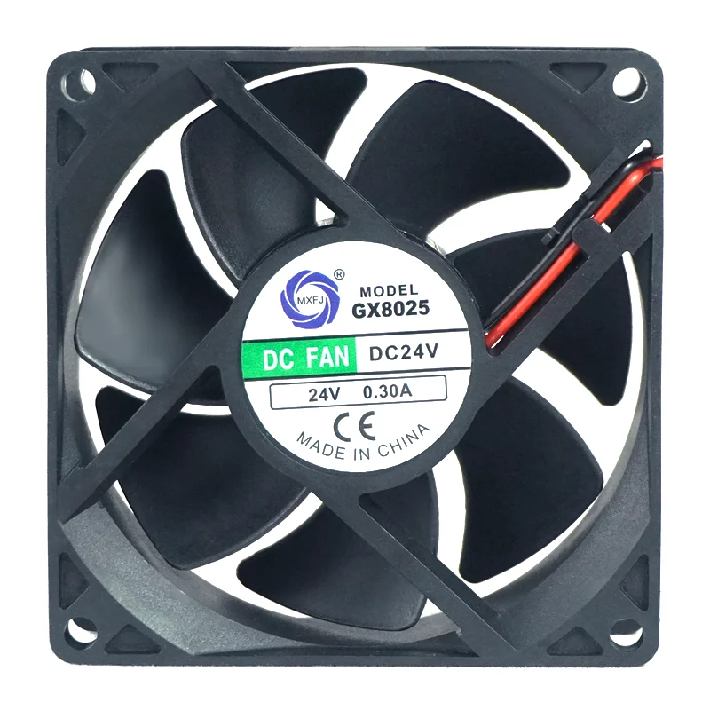 GX8025 12V/24VDC 0.3A 4500RPM 80x80x25mm 3 Inch fan Small axial flow cooling fan brushless motor High speed and high quality