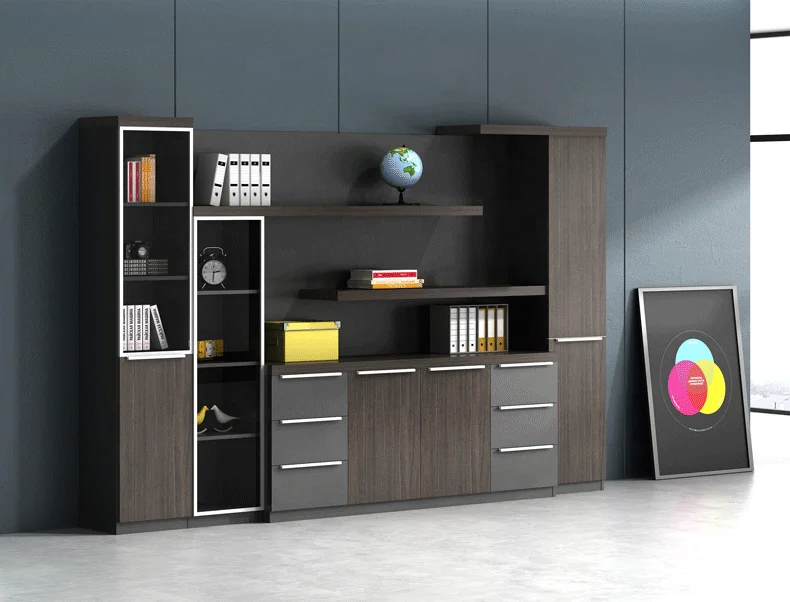 New Design High Capacity Modular Filling Cabinet Elegant With Swing Doors Multi-Functional Home Office Black File Cabinet