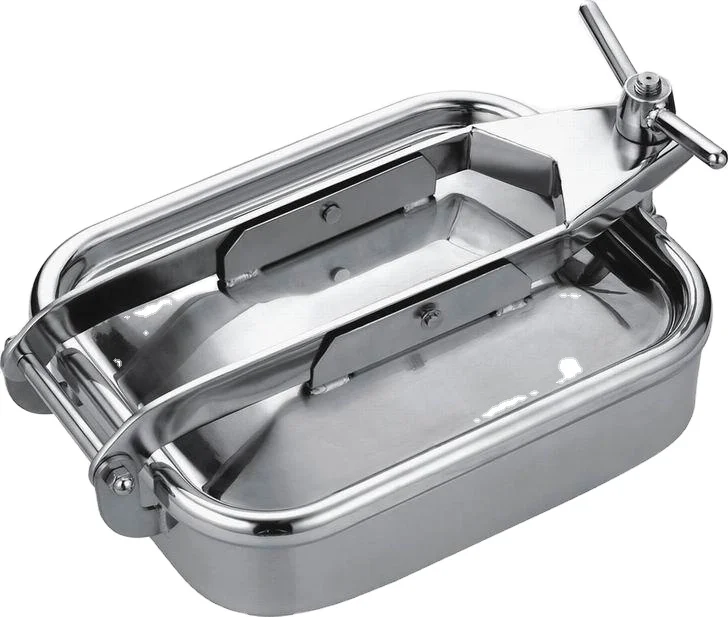hot sale stainless steel food grade square rectangular tank manhole cover manway door 430*330 535*415