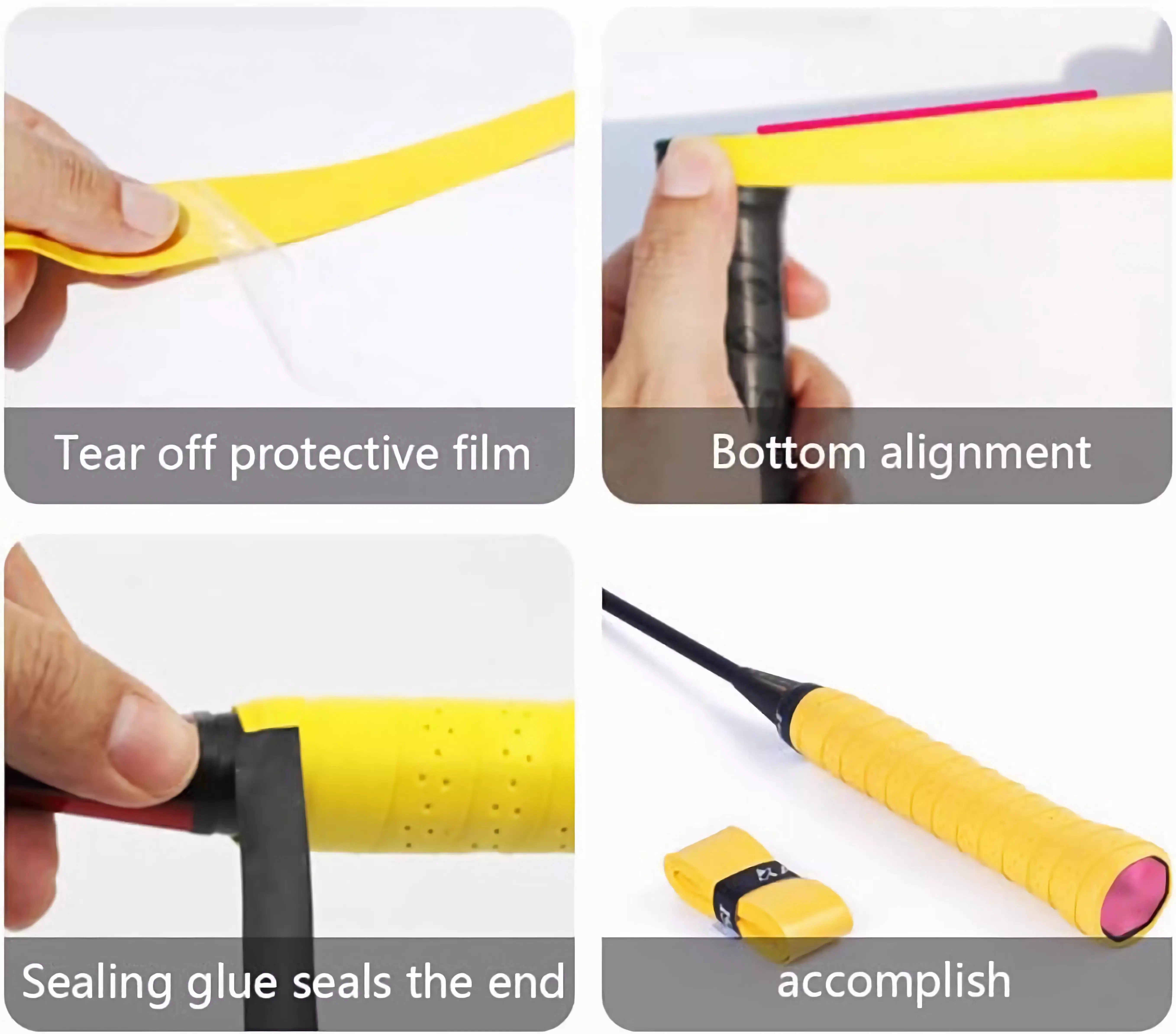 High Quality Tennis Badminton Racket Grip Tape Sweat Absorbent Anti-Slip Tape Sports Exercise Badminton Racket Hand Glue