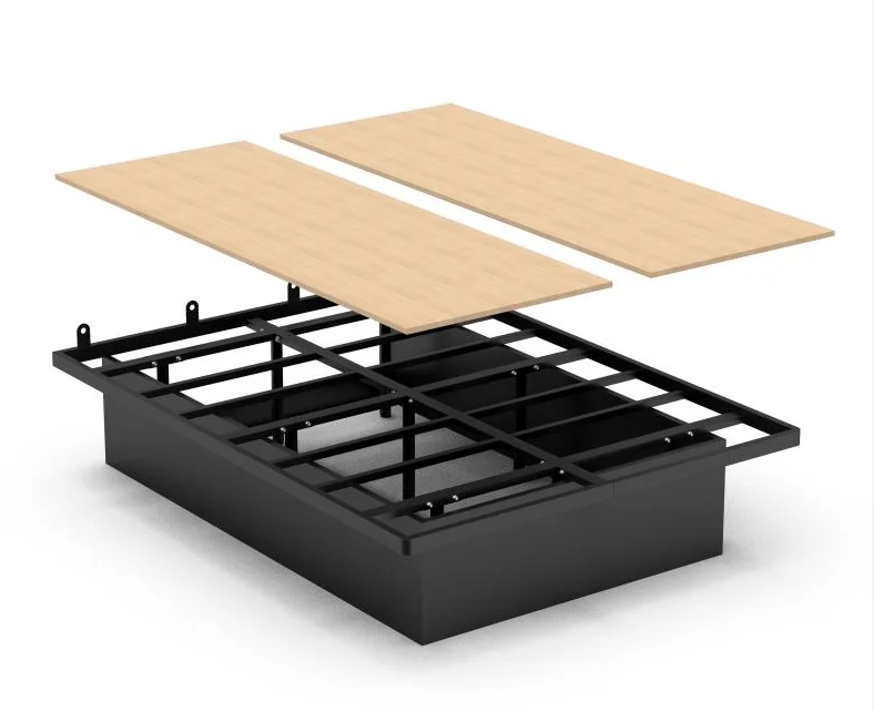 Easy Assembled Space Saving Smart Furniture hotel bed black platform metal bed frame