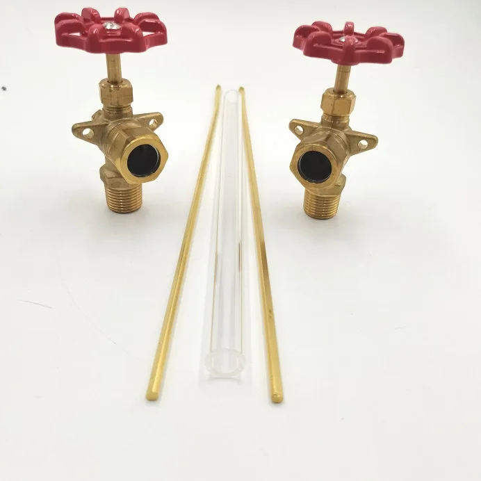 Стеклянный Манометр высокого давления tubluar, медный клапан