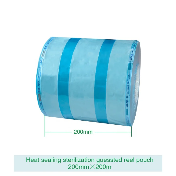 EO/STEAM sterilization disposable heat-sealing gusseted pouch in roll for dental clinic