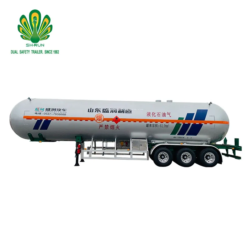 3 axle 61.9 cbm  LPG tank trailer Methane transport manufacturer factory supply low price