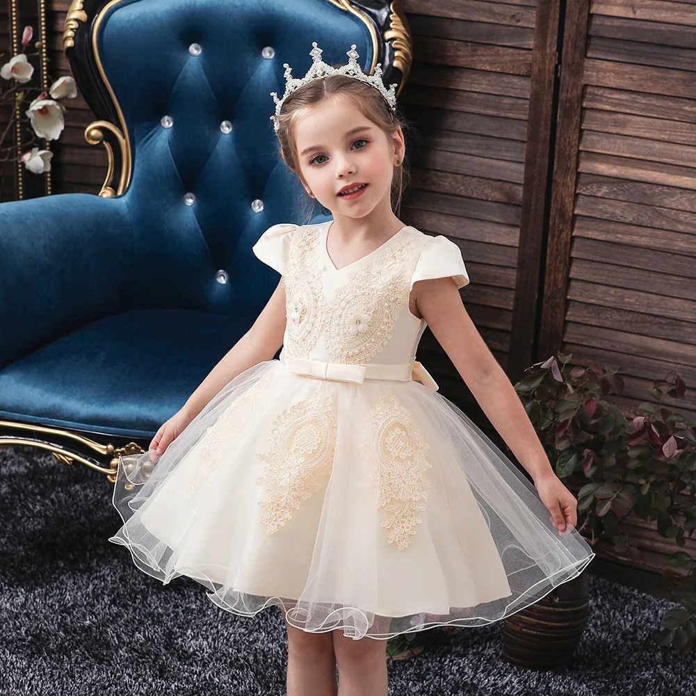 wholesale children dress hot selling lovely wedding princess party dress smocked dresses for girls