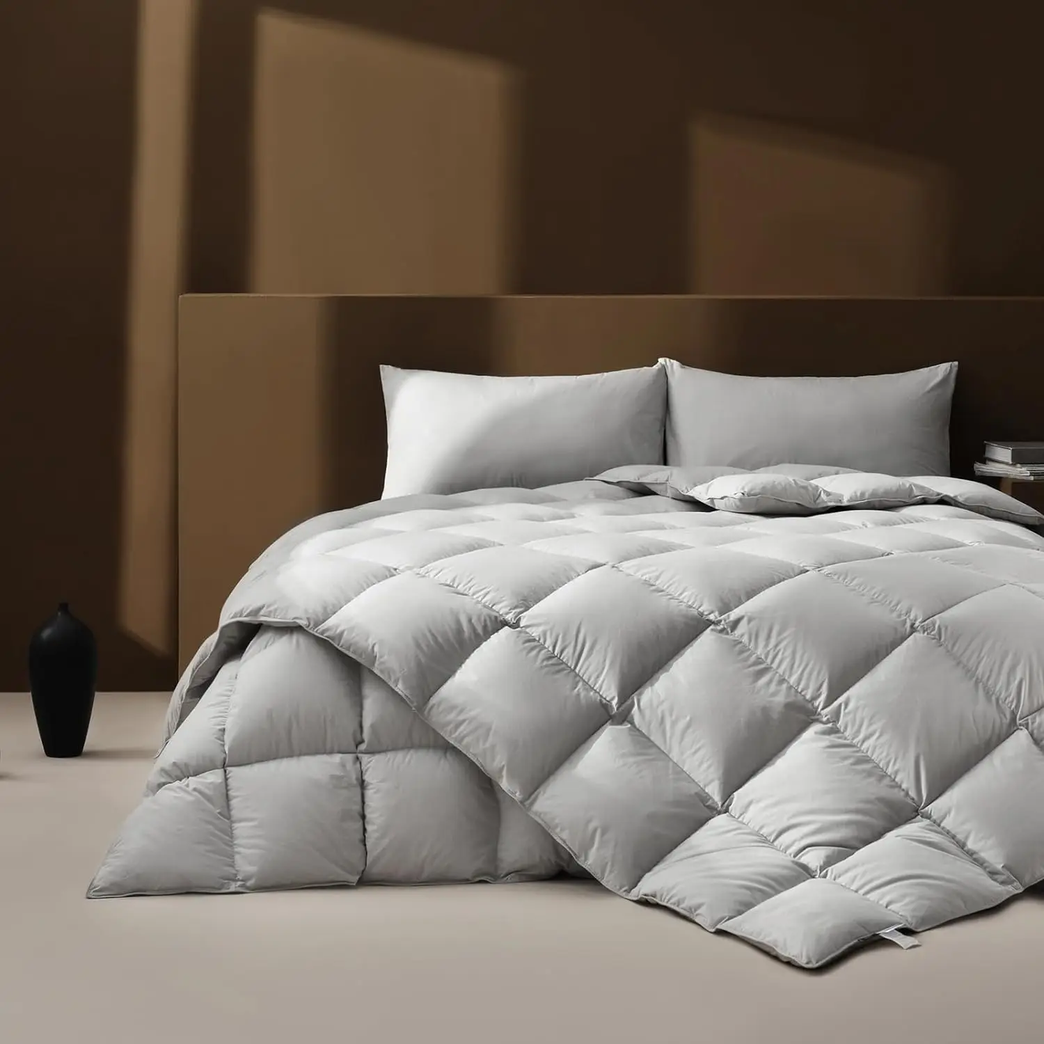 Goose Feather Down Quilt All Season King Size Down Duvet Luxurious Hotel Bedding Comforter with 100% Skin-Friendly Cotton Shell