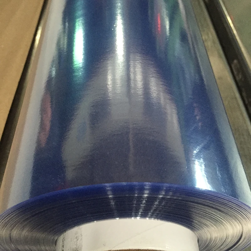 
China factory plastic sheet blue soft pvc packing mattress film roll clear transparent flexible easy open pvc film for packing 
