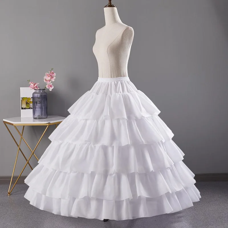 Wedding Dress Petticoat Underskirt Skirt 4 Hoops Women Bride Crinoline Tutu Skirt