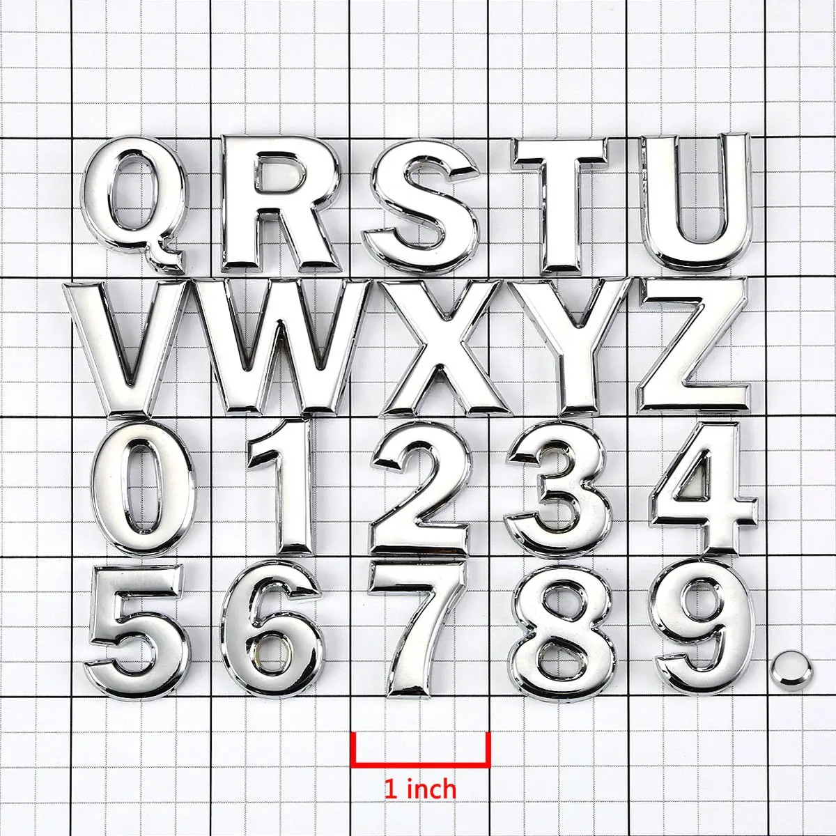 Custom Design Electroplate Chrome Letters Car Number Plate Stickers For Car Body