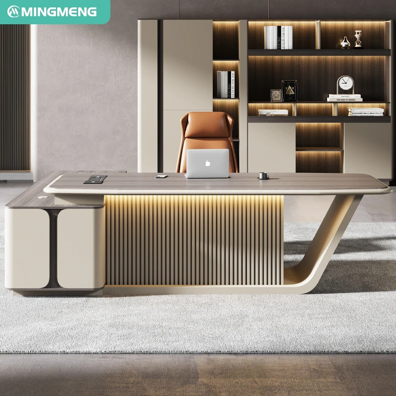 High-End Modern Design Wooden Modular Office Desk Extendable Workstation Cubicle for Manager Staff High Visibility Furniture