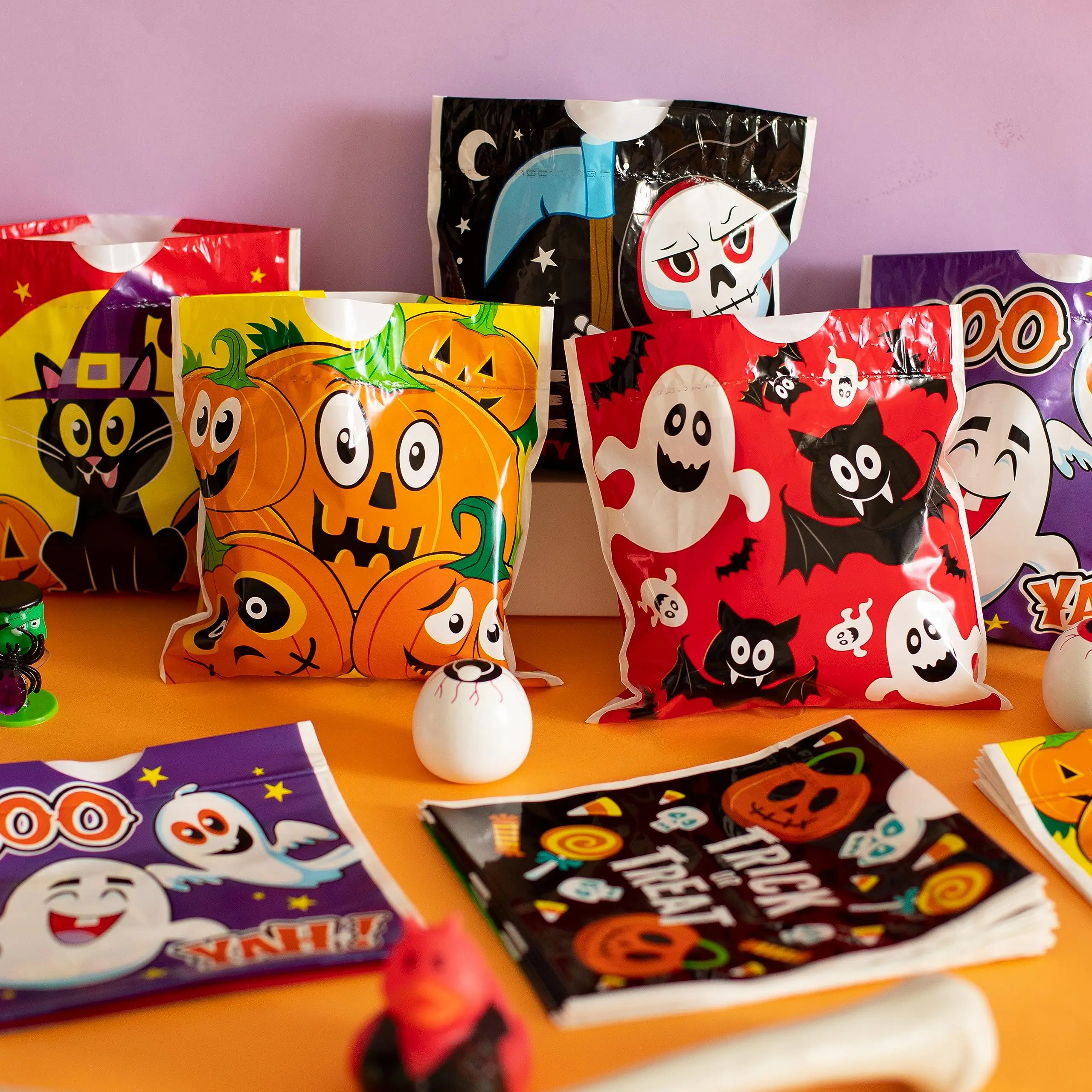 Wholesale Festival Skull Pumpkin Ghost Halloween Food Gift Packaging Hand Bags Kids Adult Bag For Halloween Tote Trick Or Treat