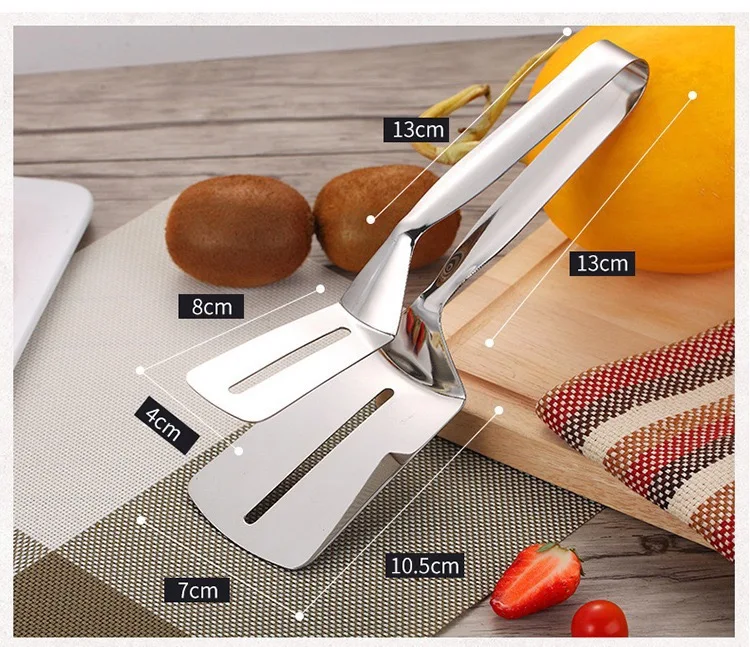 Stainless Steel Multipurpose Steak Clamps Flipping Spatula tongs Clip for Beefsteak Bread Hamburger BBQ Meats Pizza