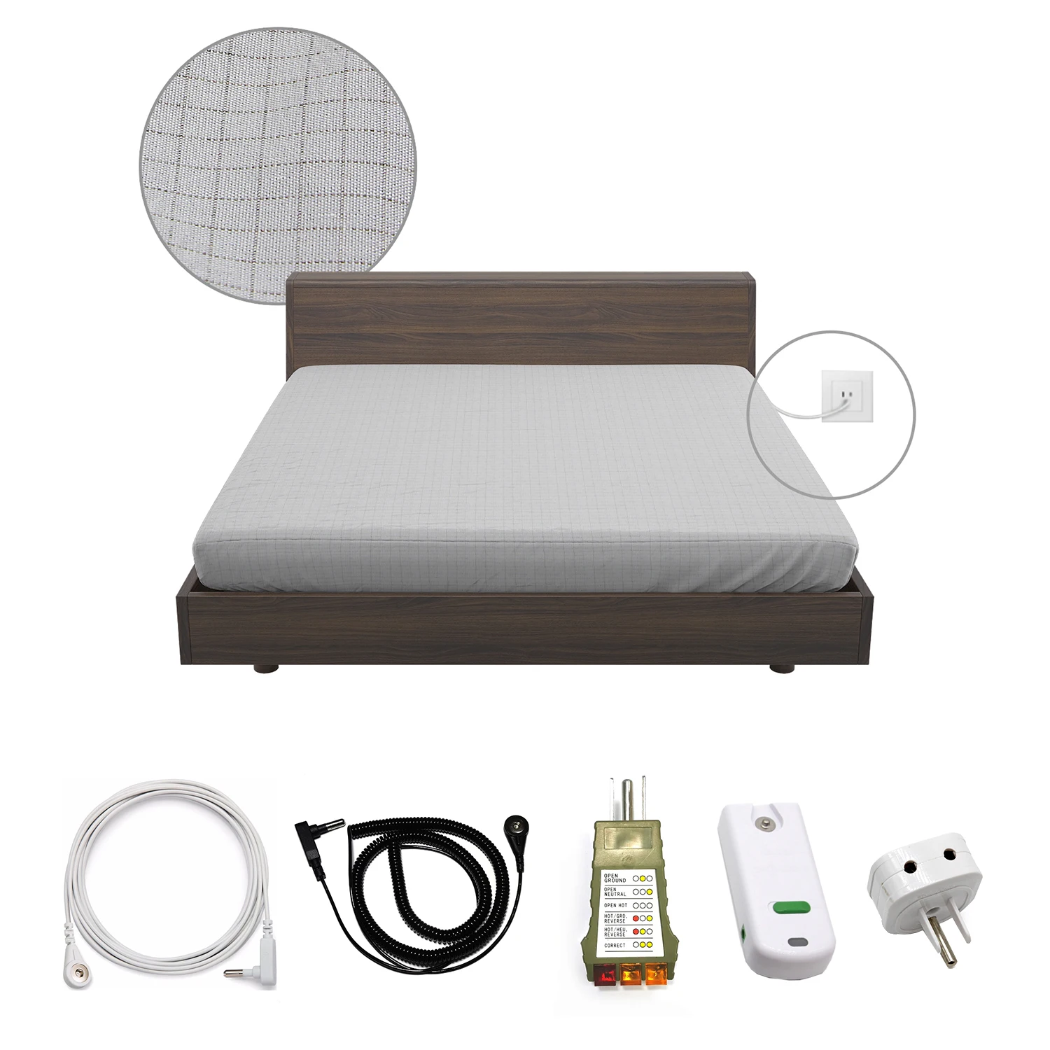 10% Silver Queen Size Grounding Fitted Sheet Premium Earthing Sheet for Improved Sleep Queen Size Grounding Fitted Sheet