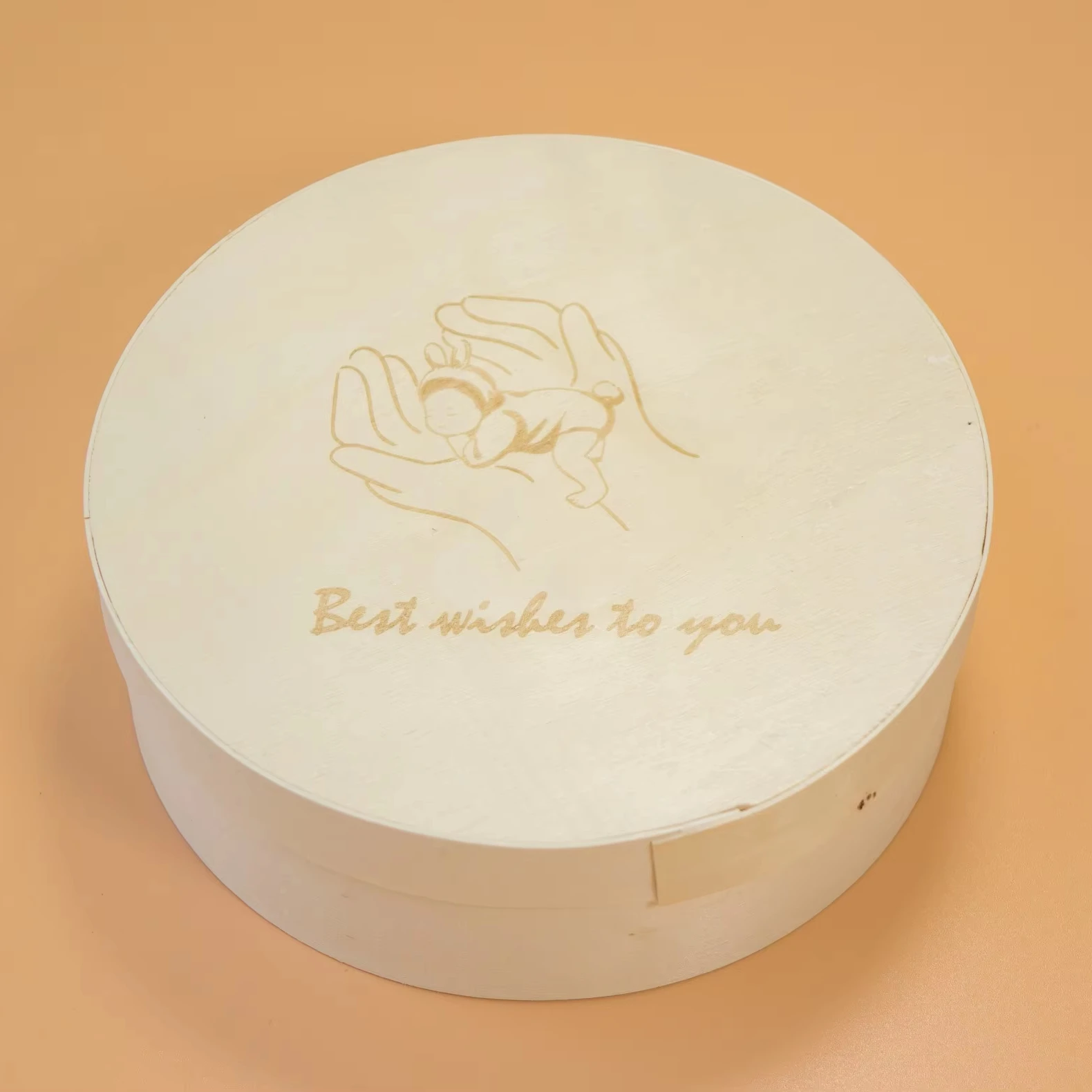 Takeaway Food Boxes with Lids Biodegradable Customisable Wooden Round Boxes Chocolate Cheesecake Baking Boxes