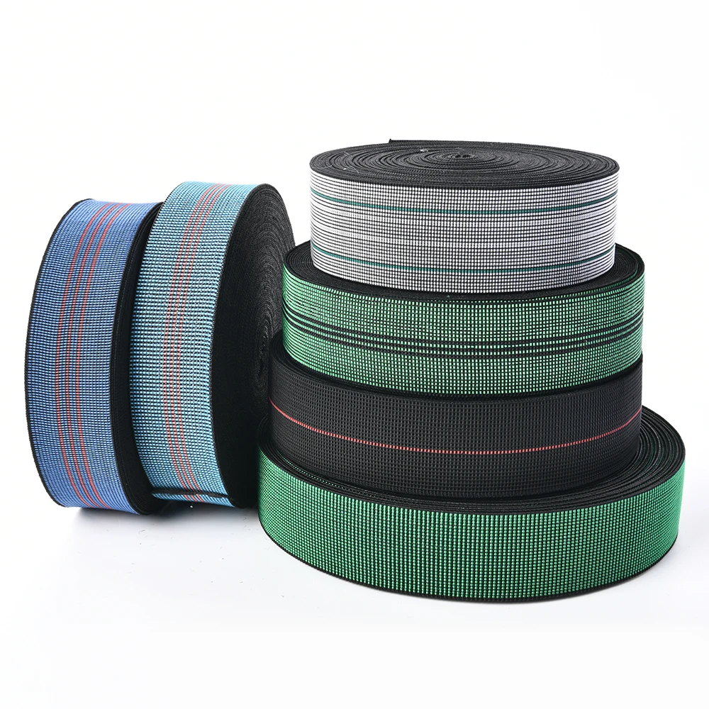 Wholesale PE PP Upholstery Sofa Elastic Webbing Tape Stretch Rubber Latex Band Furniture for Sofa Chair