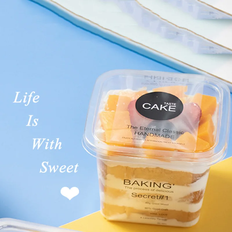 High quality transparent cake food blister tray packaging box dessert plastic small box dessert cake plastic containers