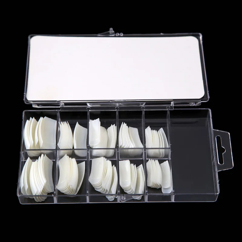 
In Stock Boxes Clear ABS Coffin Square Half Cover Extra Long Nail Tips 