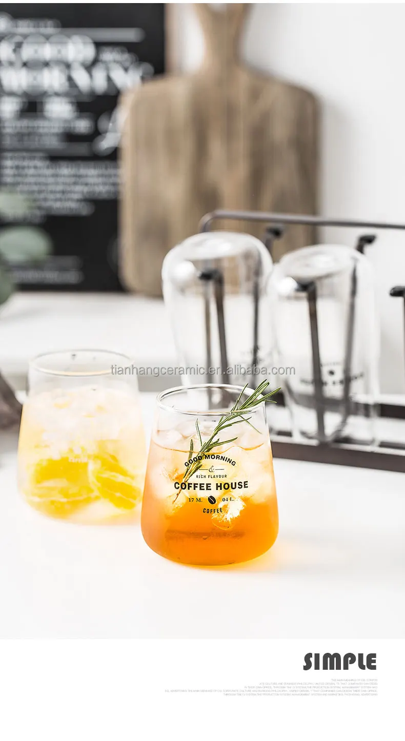 2021 Hot Sale Wholesale Custom Logo nordic Glassware clear Mug Heat Resistant cola fruit juice Glass Cup 450ml Cocktail Glass   .jpeg