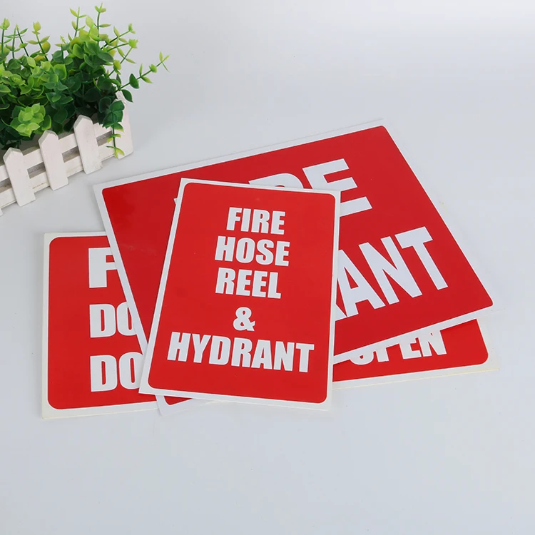 Factory Price Customized Safety Fire Hydrant Plastic Warning Sign Plate
