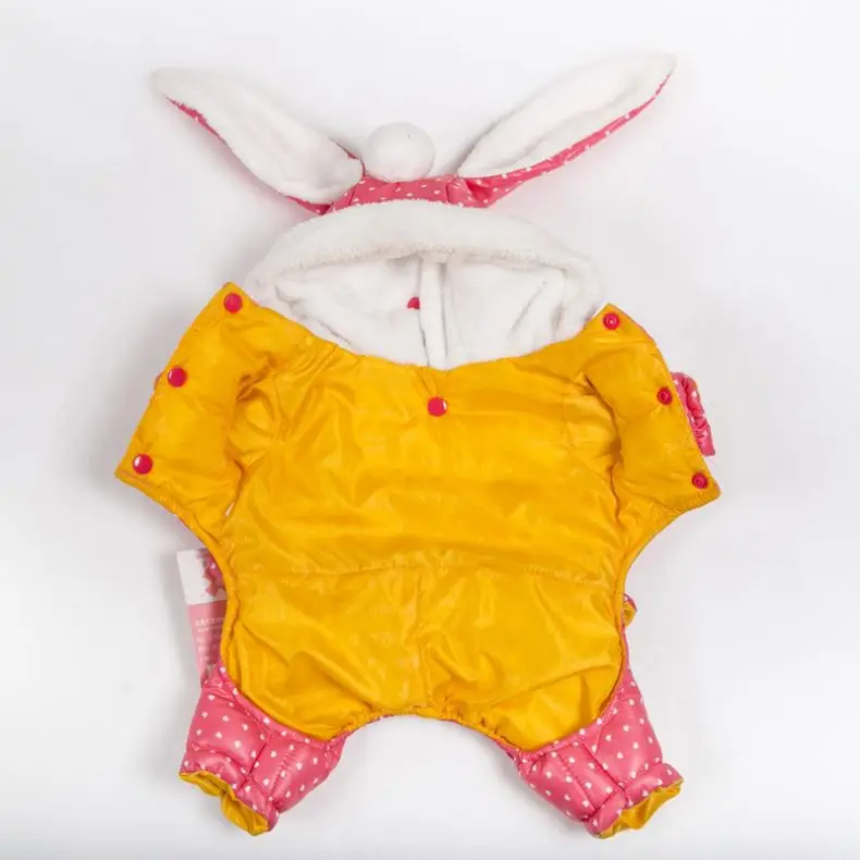The latest product waterproof fabric dog clothes hoodie with big rabbit ears pet dog clothes