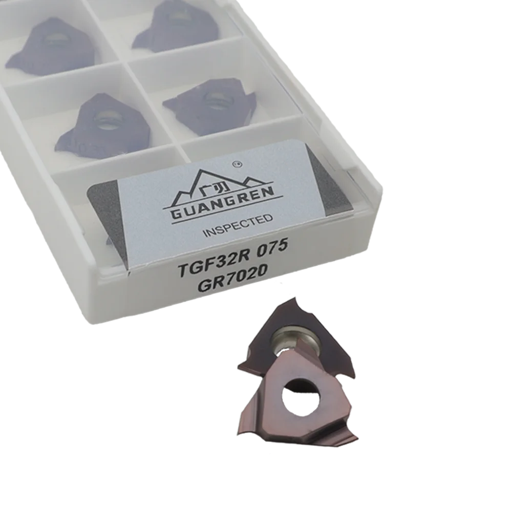 GUANGREN TGF32R 075/100/150/200 Triangular Shallow Grooving Inserts Slotted Carbide Insert CNC Lathe Cutting Tool