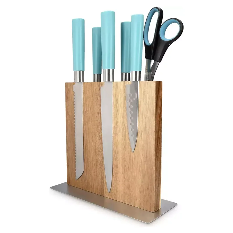 Combohome In Drawer Wood Magnetic Knife Block Double Sided Wooden Magnet Holder Board Stand for Kitchen Knives