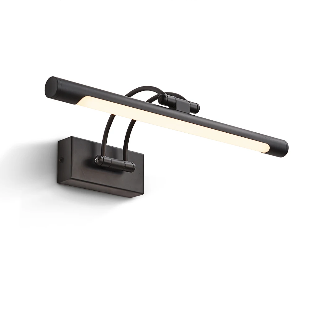 
 Художественная галерея регулируемое изображение лампа железная белая художественная живопись освещение Светодиодное внутреннее настенное освещение IP44 ванная зеркальная лампа  